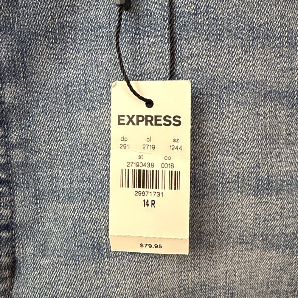 New! Express Skinny Hugh Rise Capri Jeans size 14R - Picture 3 of 6